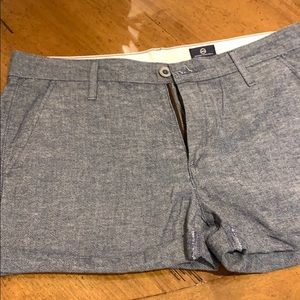 AG Tristan linen shorts blue denim linen